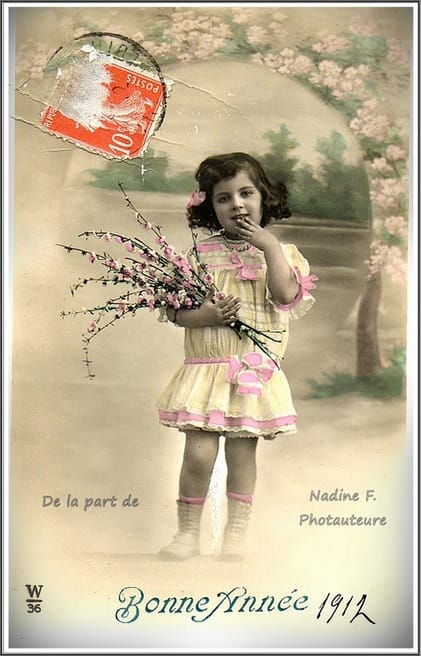 Carte postale ancienne - Vœux 1912  - Nadine F Photauteure